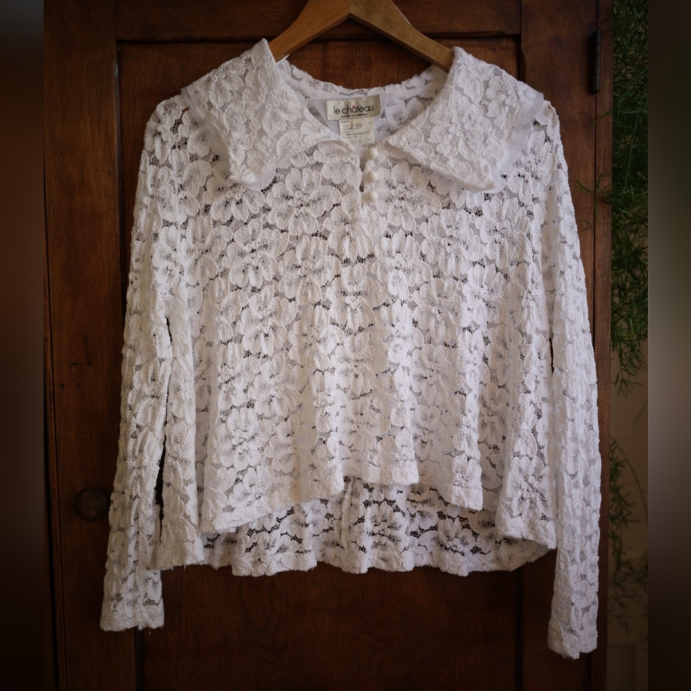 Vintage Le Château Made in Canada White Lace Blouse – Size 1 (S)